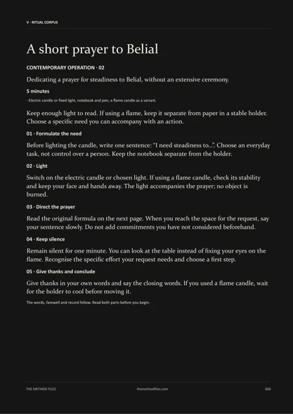 Page 66 of Belial: A short prayer to Belial