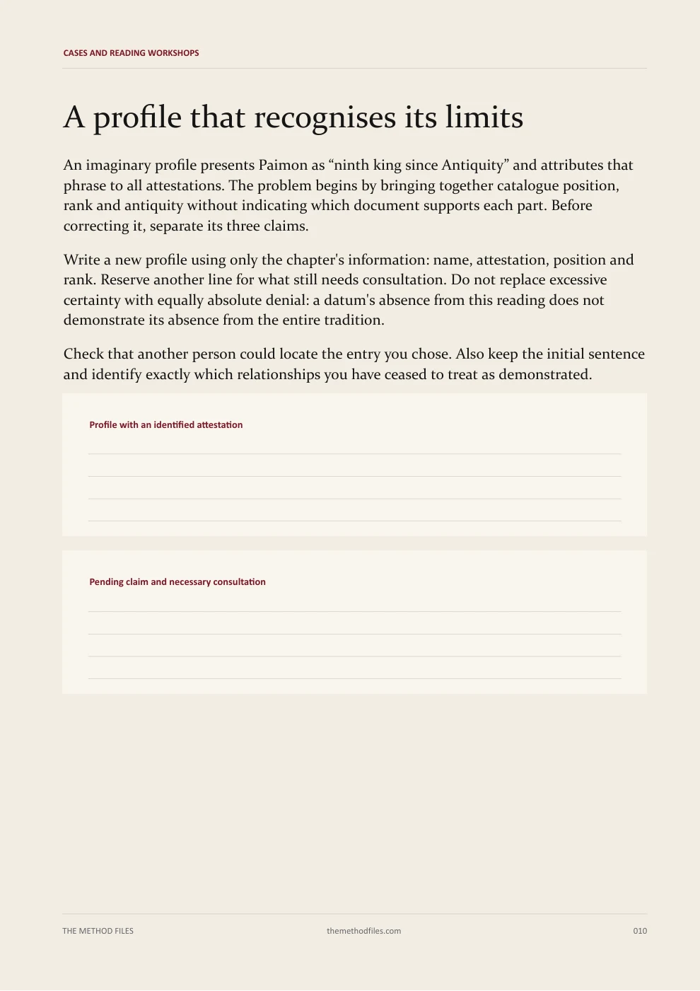 Paimon · A profile that recognises its limits