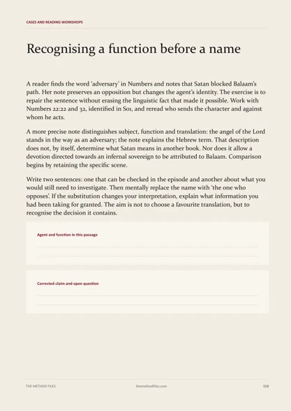 Page 8 of Satan: Recognising a function before a name