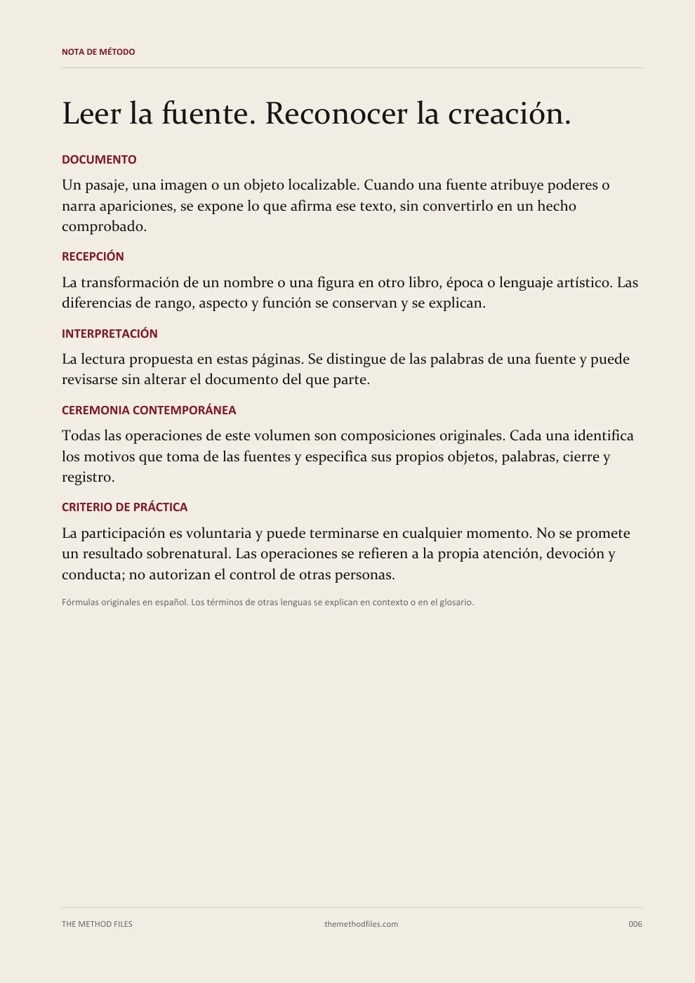 Asmodeo · Leer la fuente. Reconocer la creación.