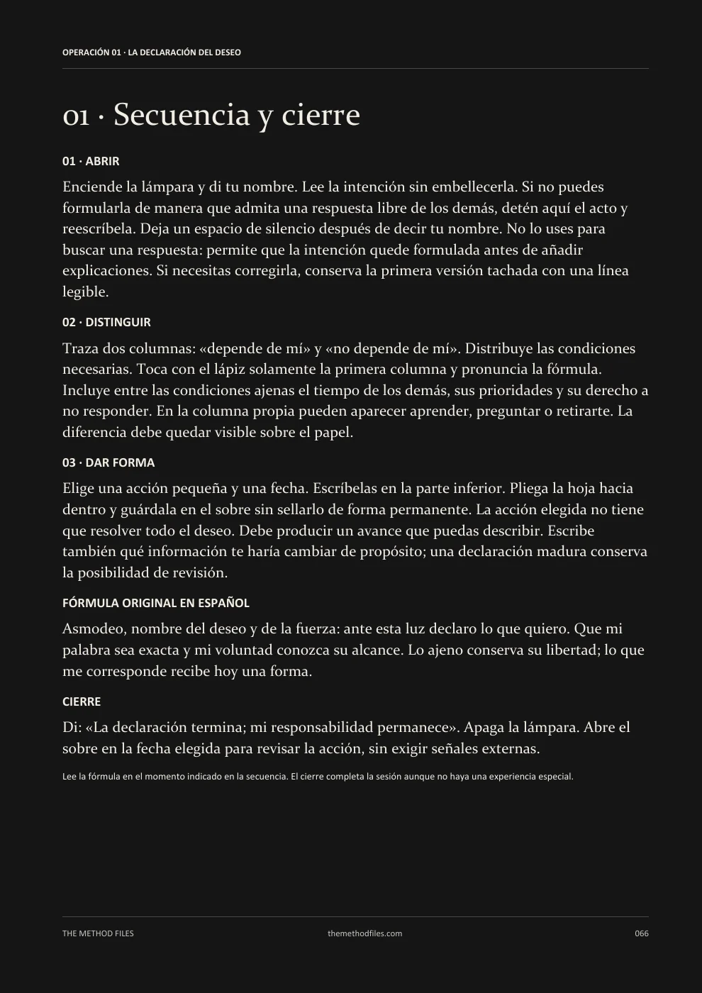 Asmodeo · 01 · Secuencia y cierre