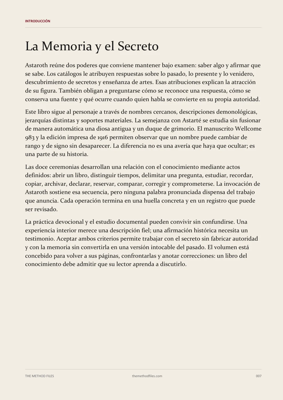 Astaroth · La Memoria y el Secreto