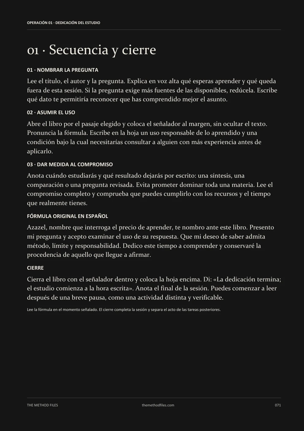 Azazel · 01 · Secuencia y cierre