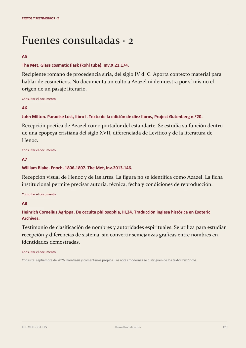 Azazel · Fuentes consultadas · 2