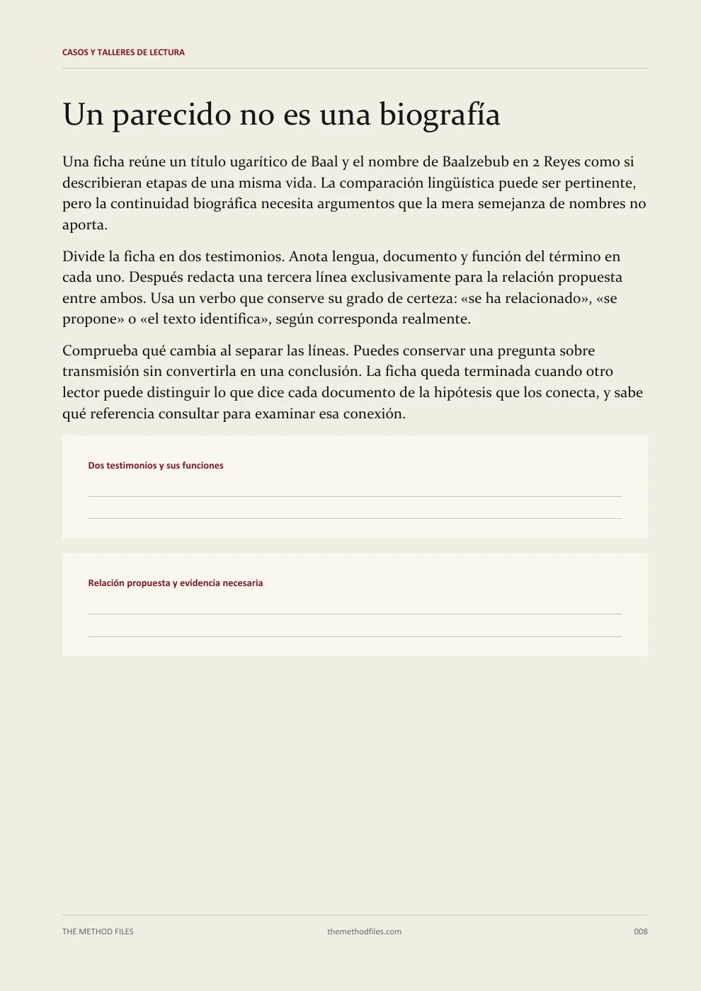 Belcebú · Un parecido no es una biografía