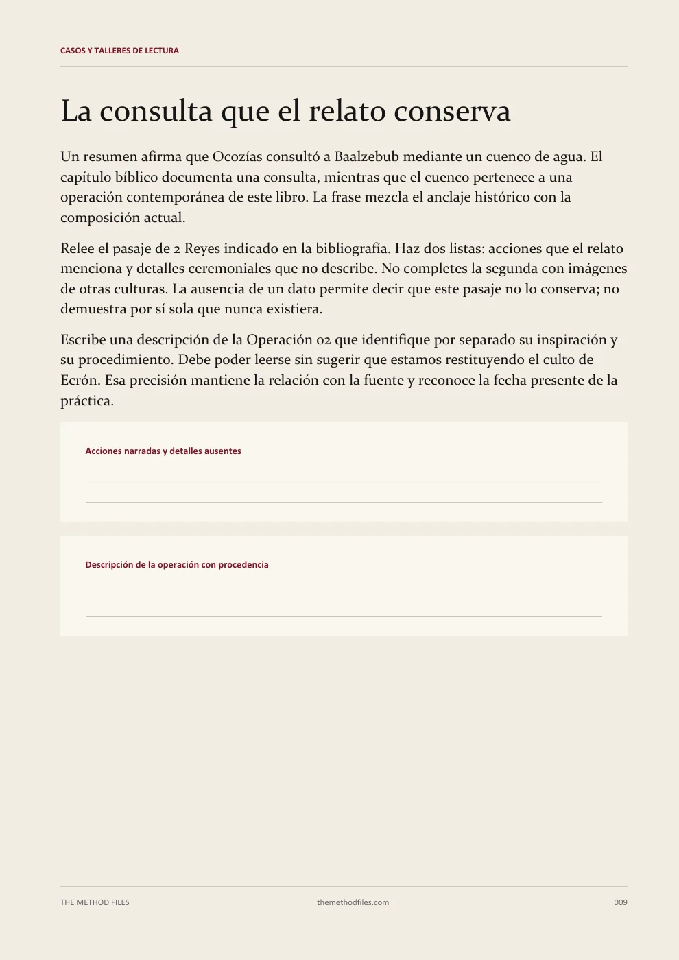 Belcebú · La consulta que el relato conserva