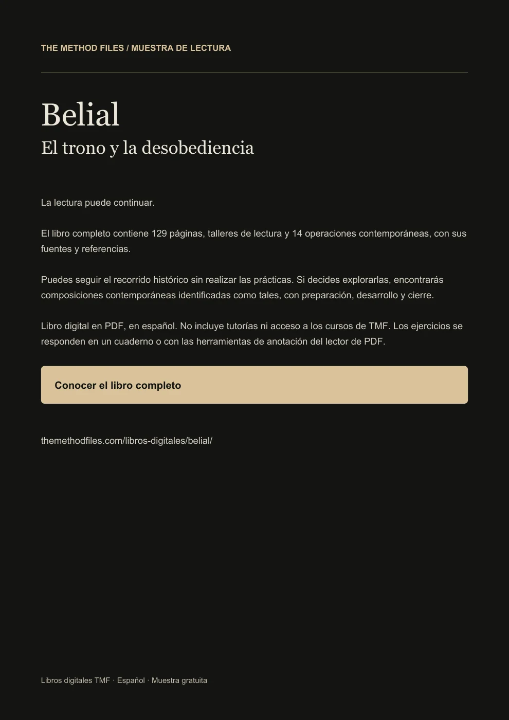Belial · Continuar la lectura