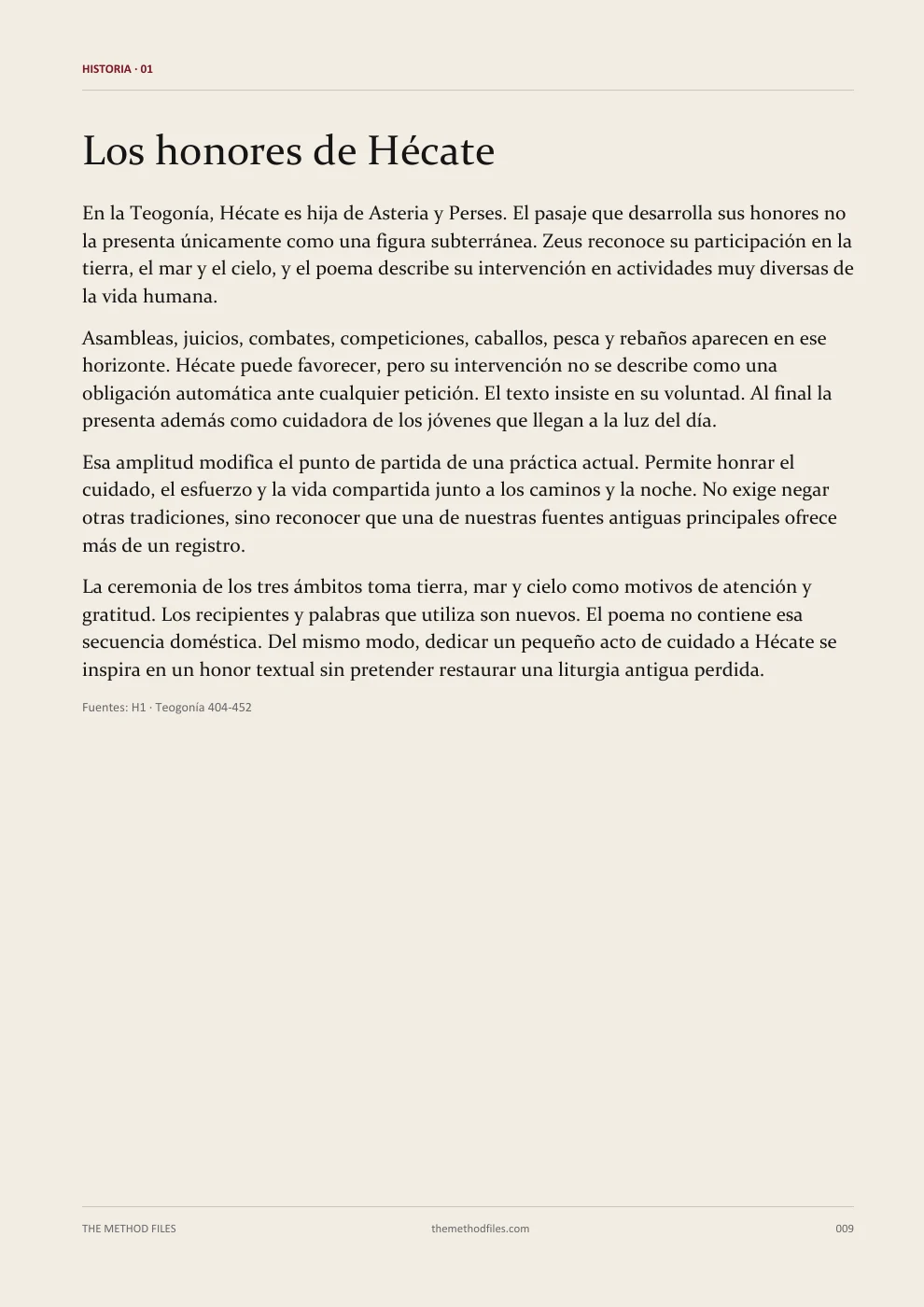 Hécate · Los honores de Hécate