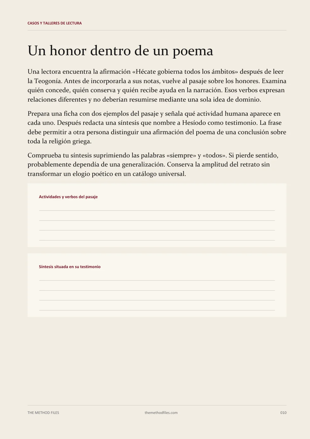 Hécate · Un honor dentro de un poema