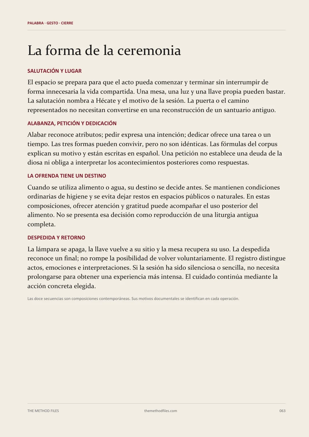 Hécate · La forma de la ceremonia