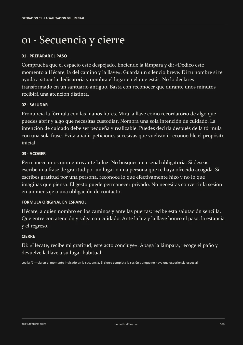 Hécate · 01 · Secuencia y cierre