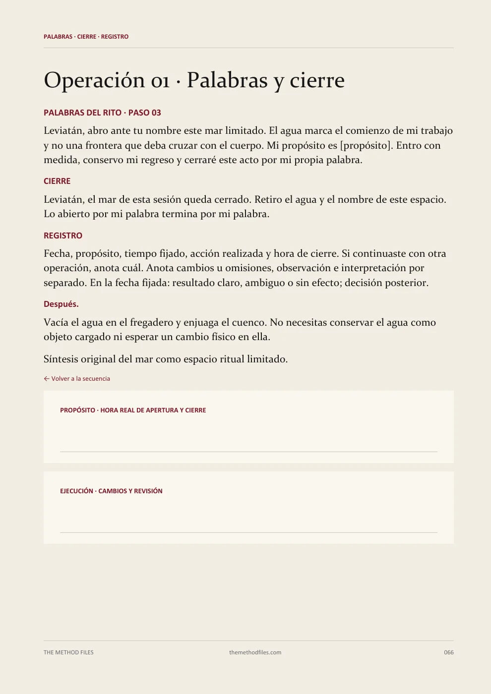 Leviatán · Operación 01 · Palabras y cierre