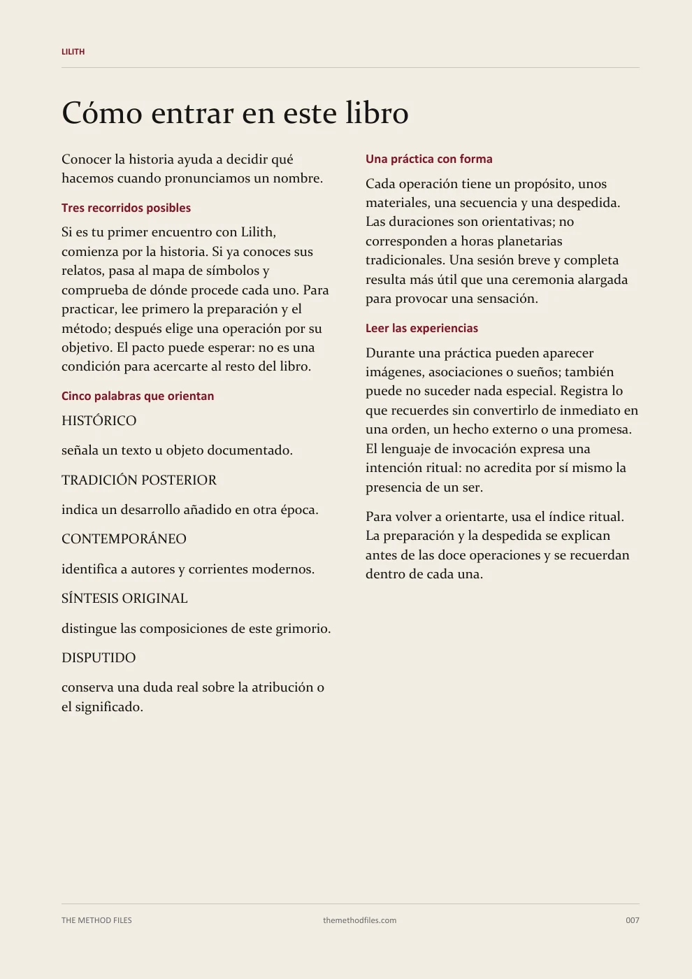 Lilith · Cómo entrar en este libro
