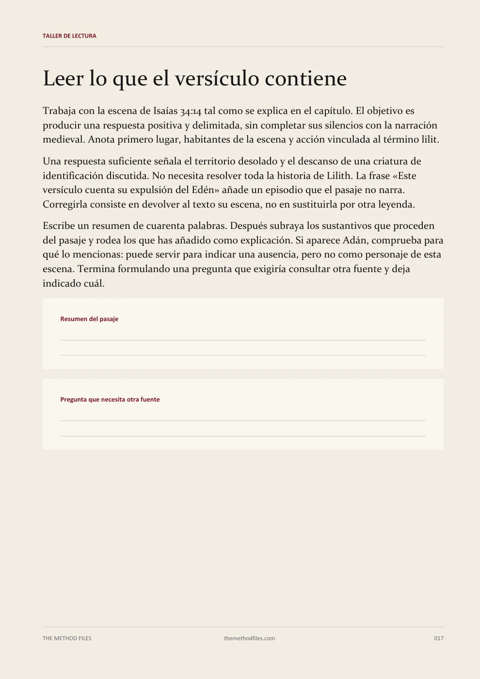 Lilith · Leer lo que el versículo contiene