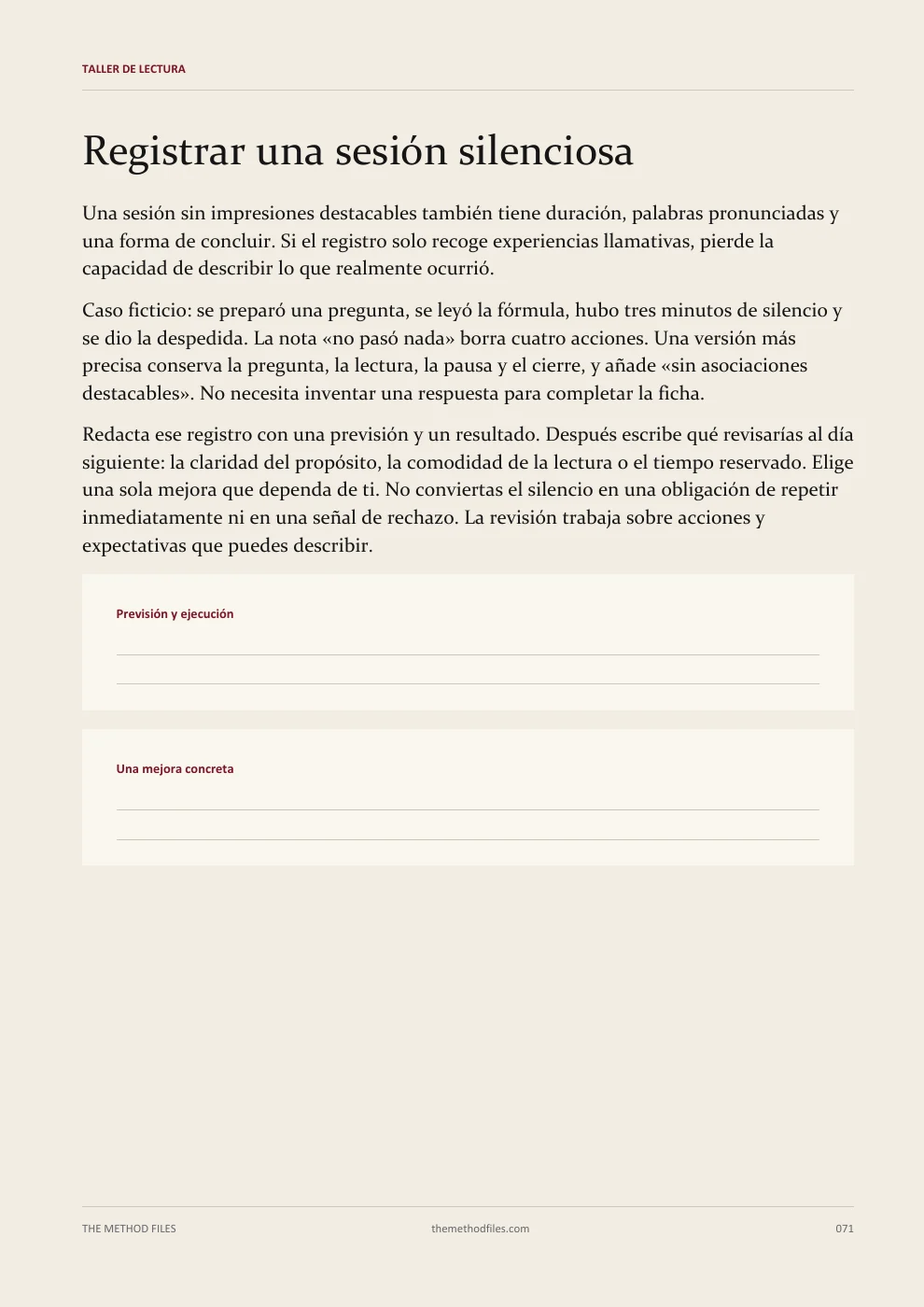 Lilith · Registrar una sesión silenciosa
