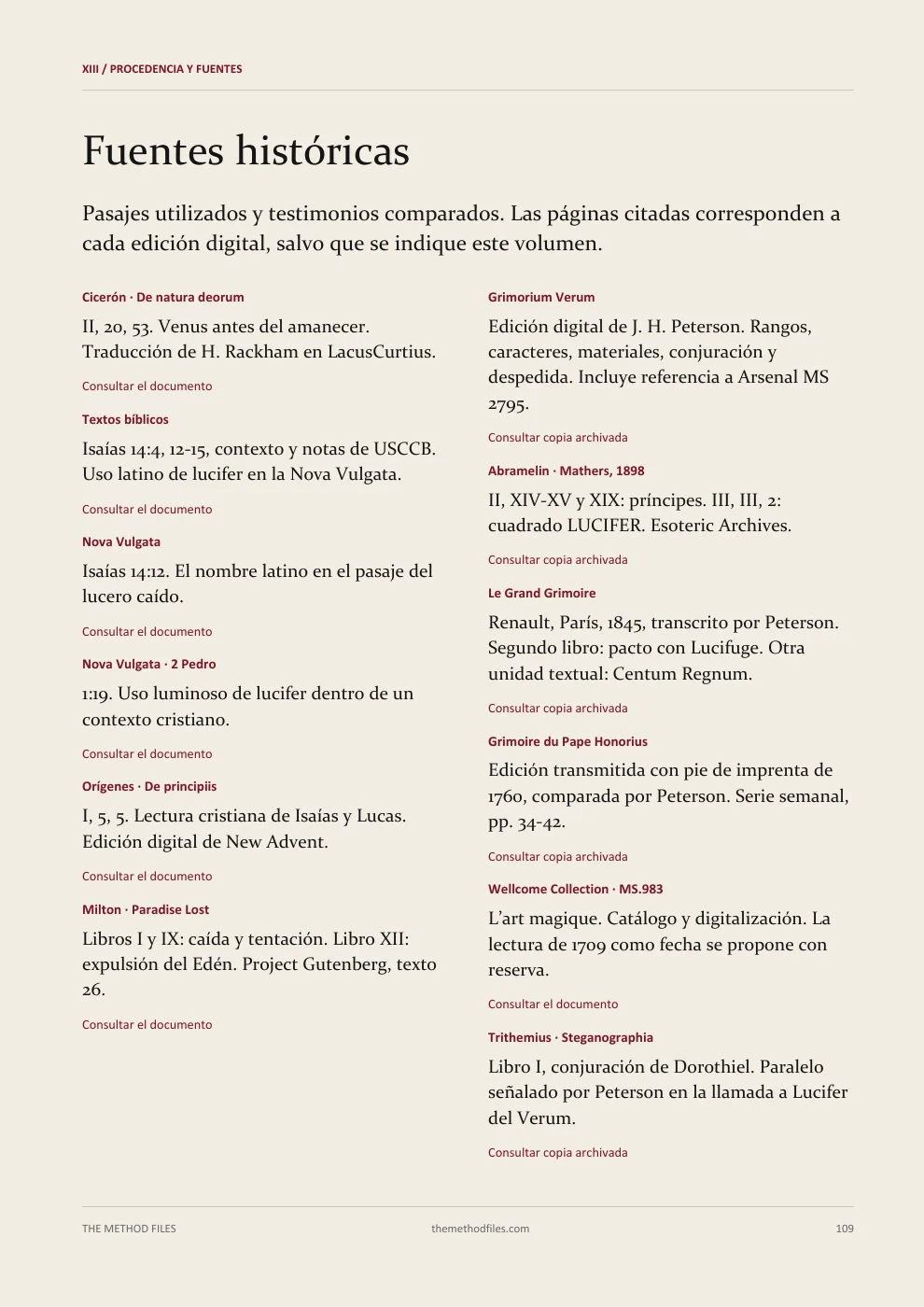 Lucifer · Fuentes históricas