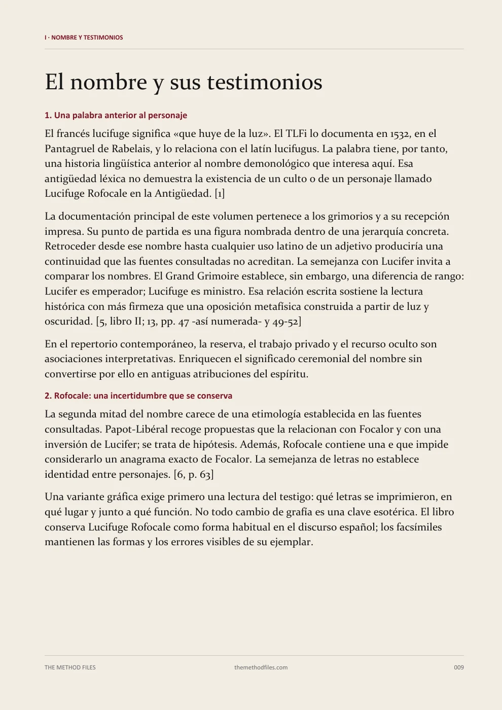 Lucifuge Rofocale · El nombre y sus testimonios