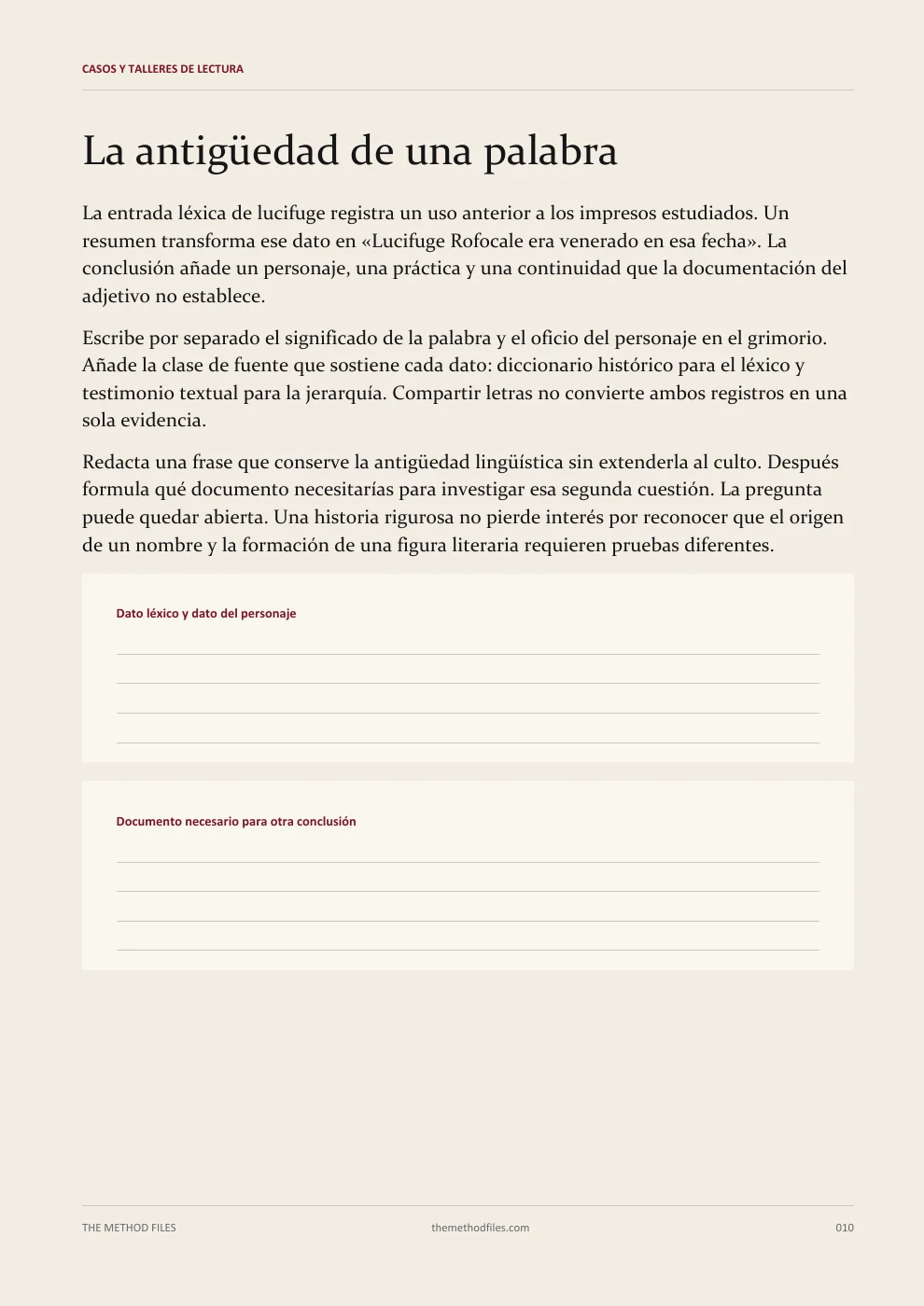 Lucifuge Rofocale · La antigüedad de una palabra
