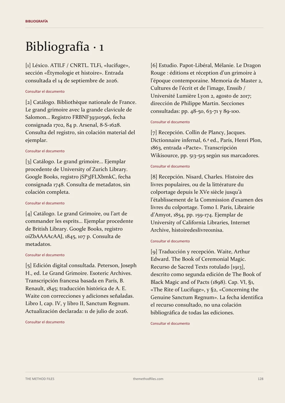 Lucifuge Rofocale · Bibliografía · 1