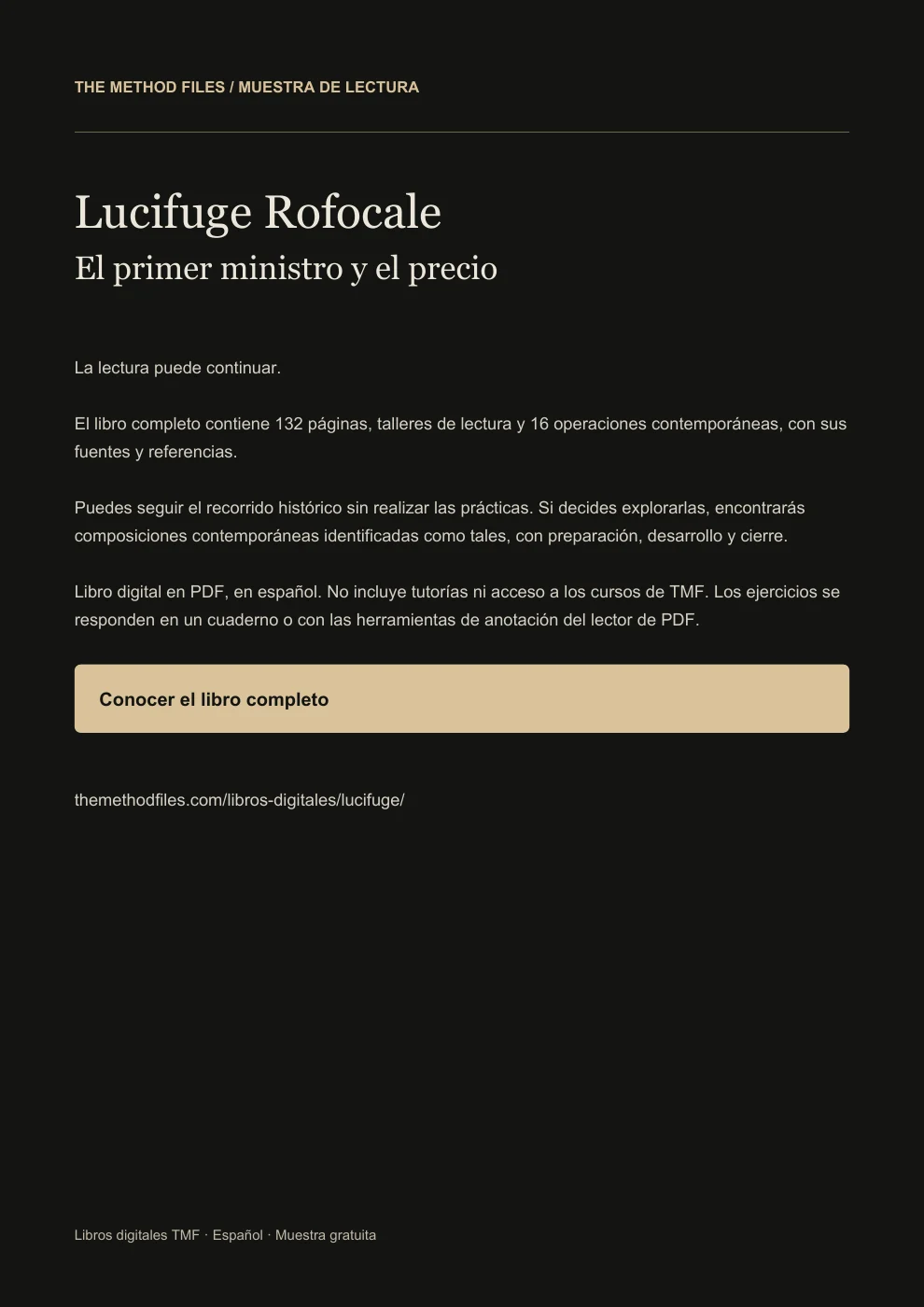 Lucifuge Rofocale · Continuar la lectura
