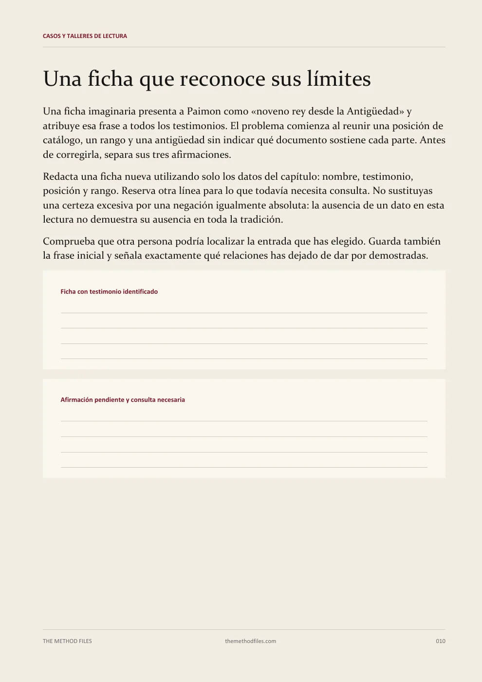 Paimon · Una ficha que reconoce sus límites