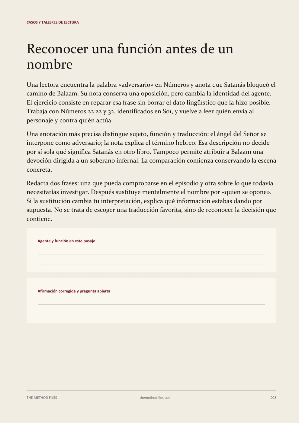 Satanás · Reconocer una función antes de un nombre