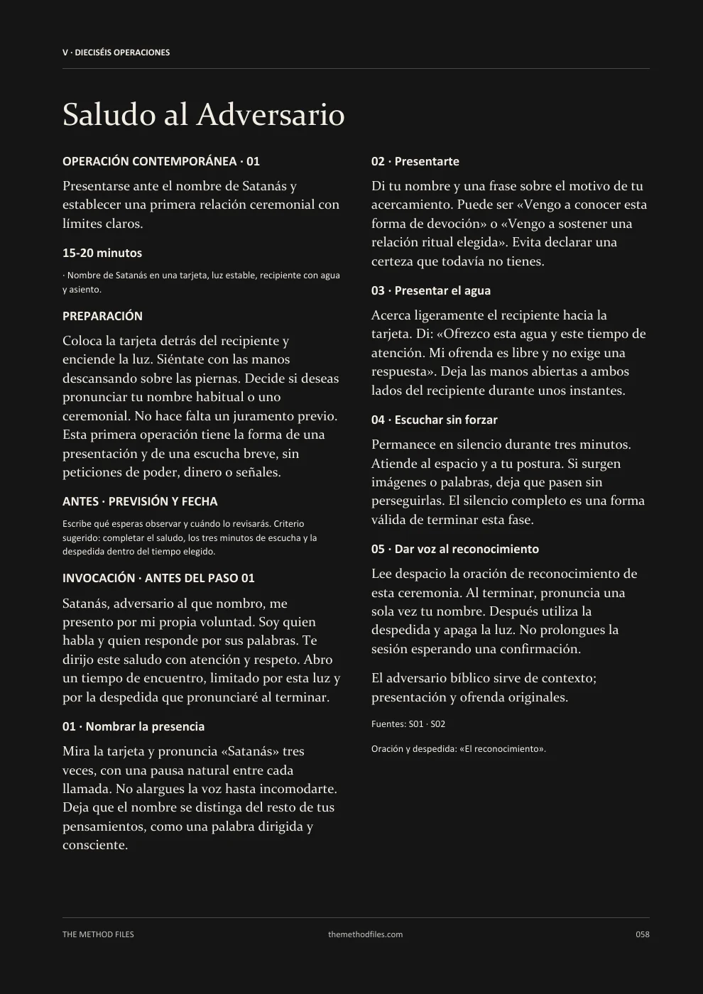 Satanás · Saludo al Adversario