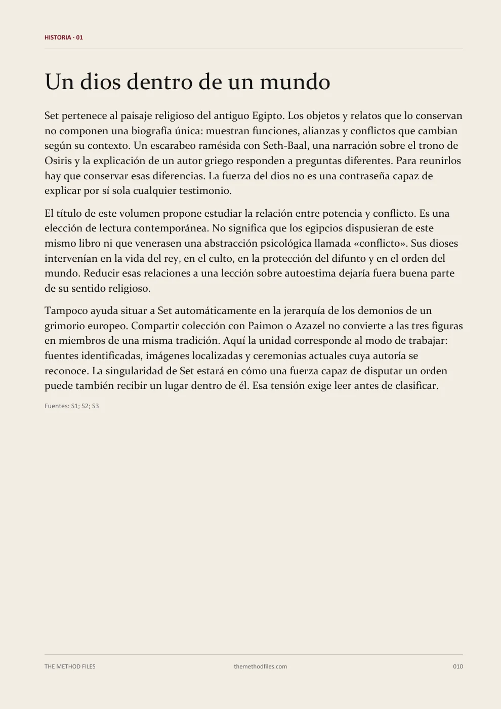 Set · Un dios dentro de un mundo