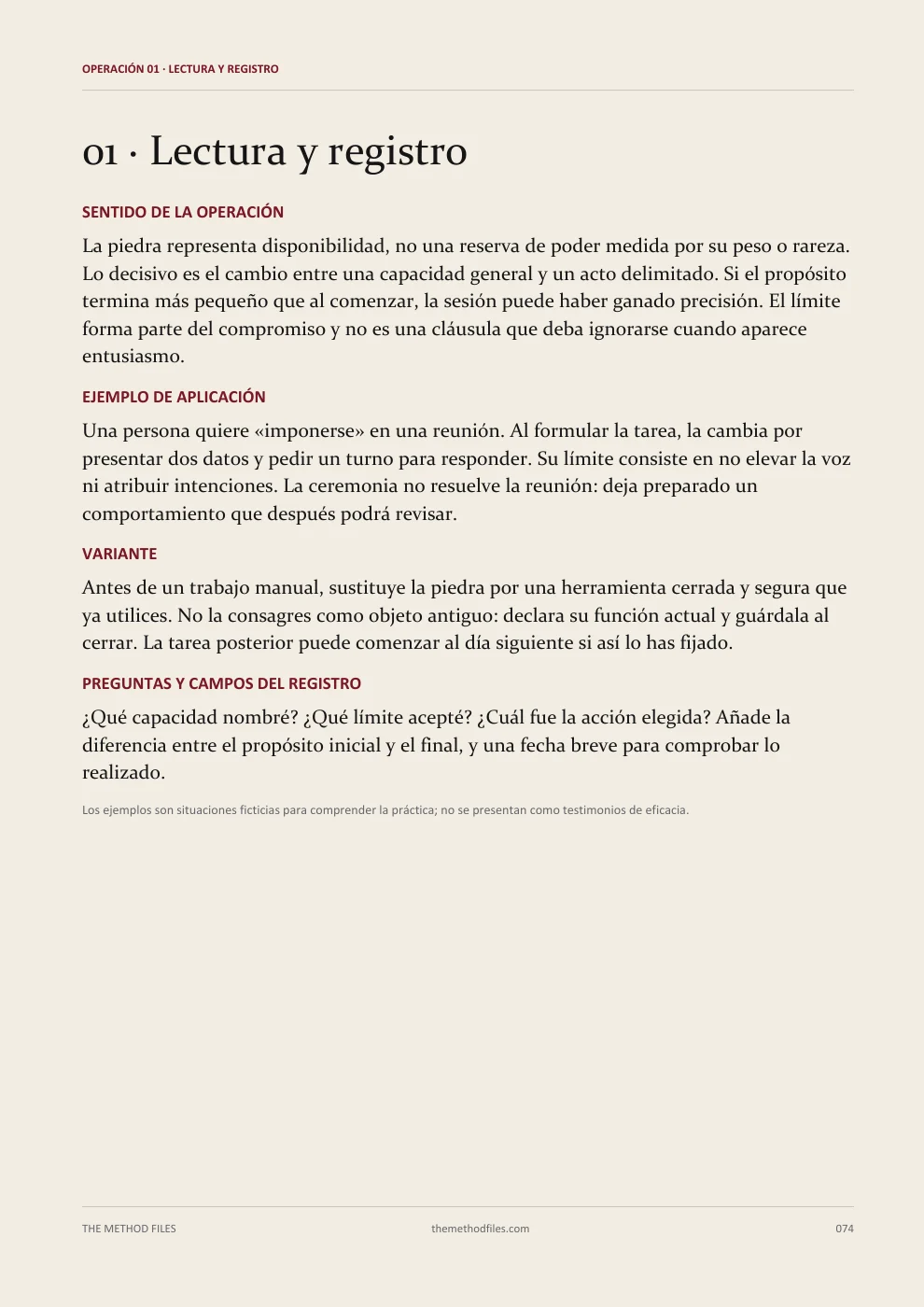 Set · 01 · Lectura y registro