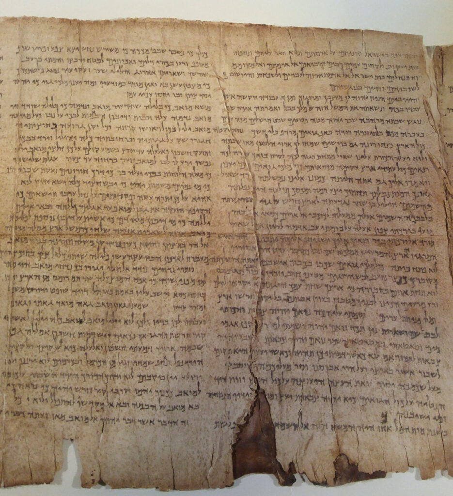 Gran Rollo de Isaías, columnas 12–13, con Isaías 14