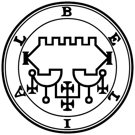 Sello de Belial, espíritu 68 de la Ars Goetia, edición de 1904
