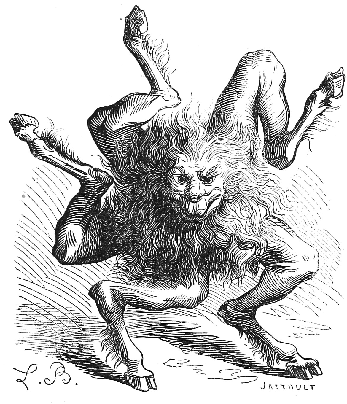 Buer, ilustración de Louis Le Breton para la sexta edición del Dictionnaire Infernal, 1863.