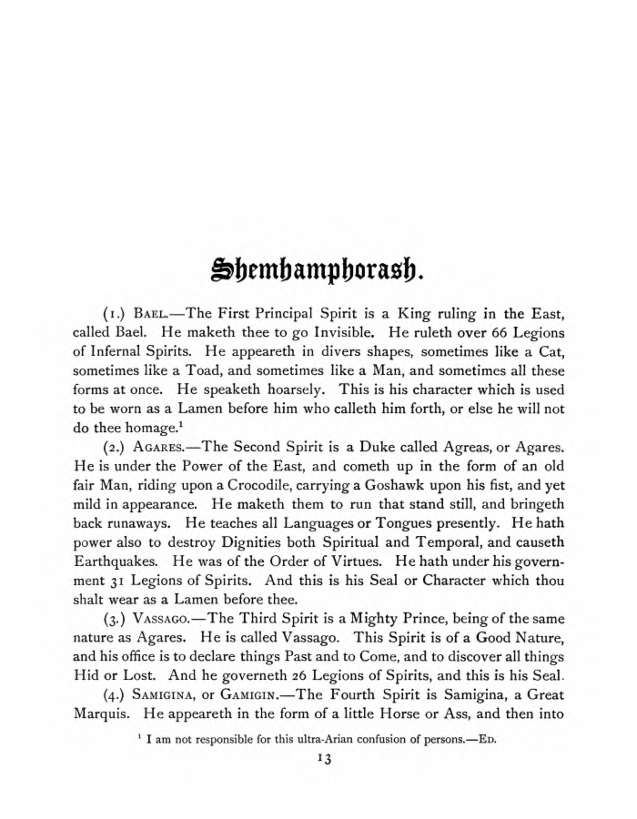 Frontispicio de The Book of the Goetia, edición Mathers–Crowley de 1904.