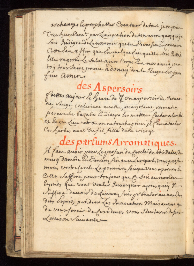 Página histórica de L’Art Magique, Wellcome MS.983, manuscrito pseudo-salomónico de comienzos del siglo XVIII.